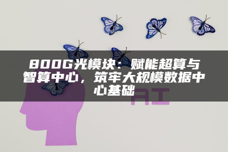 800G光模块：赋能超算与智算中心，筑牢大规模数据中心基础