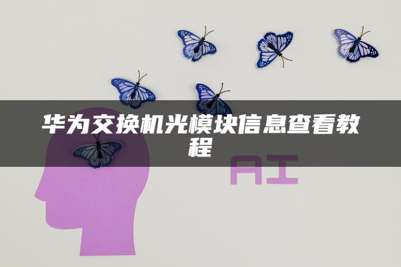 华为交换机光模块信息查看教程