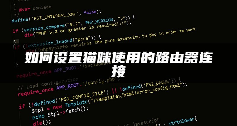 如何设置猫咪使用的路由器连接