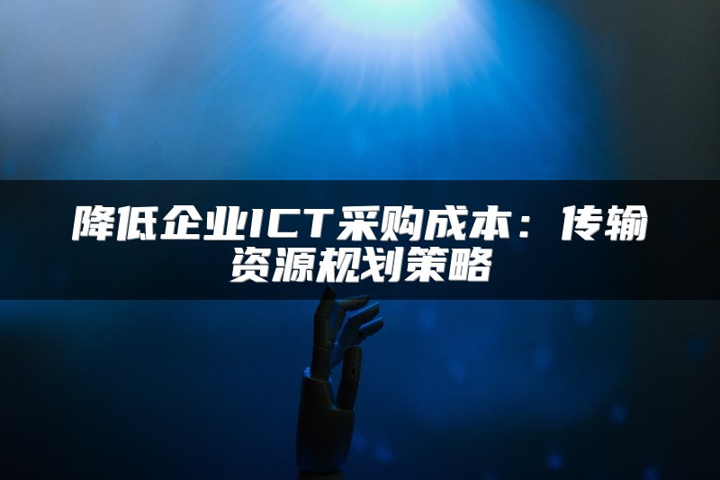 降低企业ICT采购成本：传输资源规划策略