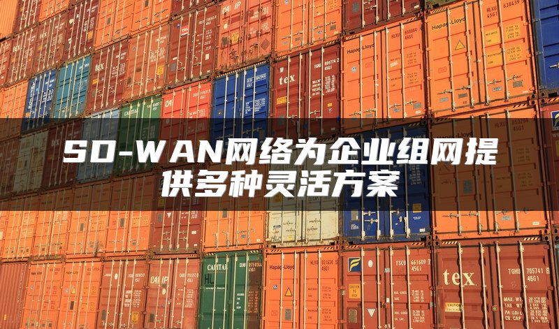 SD-WAN网络为企业组网提供多种灵活方案