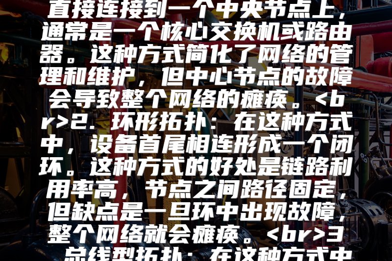 工业交换机组网方式多种多样，常见的包括但不限于以下几种：<br>1. 星型拓扑：在这种组网方式中，所有的设备都直接连接到一个中央节点上，通常是一个核心交换机或路由器。这种方式简化了网络的管理和维护，但中心节点的故障会导致整个网络的瘫痪。<br>2. 环形拓扑：在这种方式中，设备首尾相连形成一个闭环。这种方式的好处是链路利用率高，节点之间路径固定，但缺点是一旦环中出现故障，整个网络就会瘫痪。<br>3. 总线型拓扑：在这种方式中，所有设备都连接到一条公共的传输线上，这条传输线被称为总线。这种方式结构简单，易