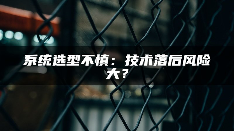 系统选型不慎：技术落后风险大？