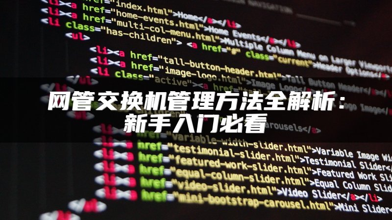 网管交换机管理方法全解析：新手入门必看