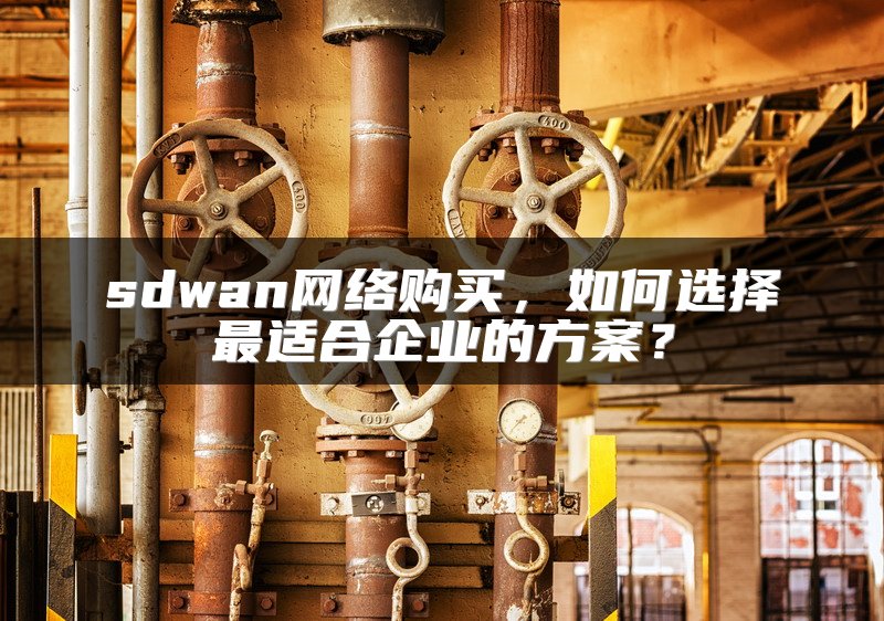 sdwan网络购买，如何选择最适合企业的方案？