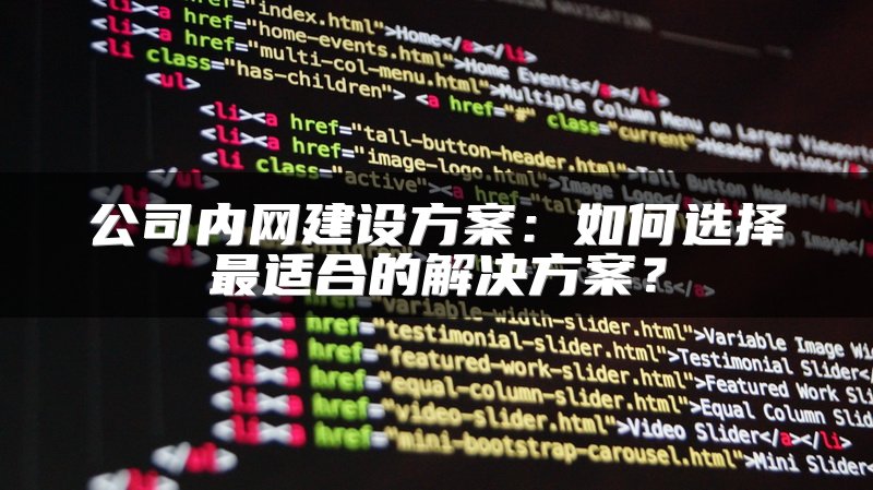 公司内网建设方案：如何选择最适合的解决方案？