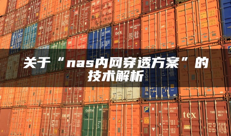 关于“nas内网穿透方案”的技术解析