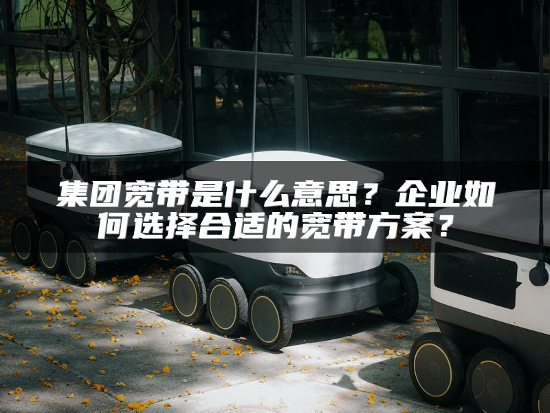 集团宽带是什么意思?企业如何选择合适的宽带方案?