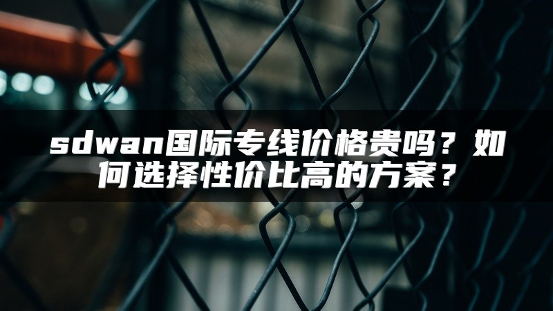 sdwan国际专线价格贵吗？如何选择性价比高的方案？