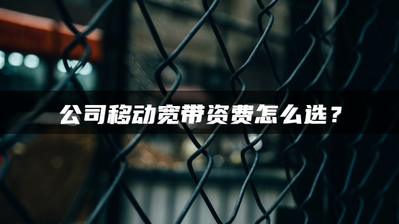 公司移动宽带资费怎么选？